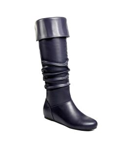 Wedge Boots Tall or Over the Knee 2-Way Dark Blue like Black Adult