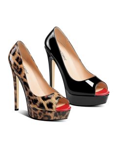 High Platform Super Stiletto Peep Toe Slip On Pump Shoes Adult