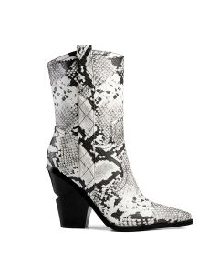 Cowboy Mid-Calf Boots Animal Print Layered High Heels Adult