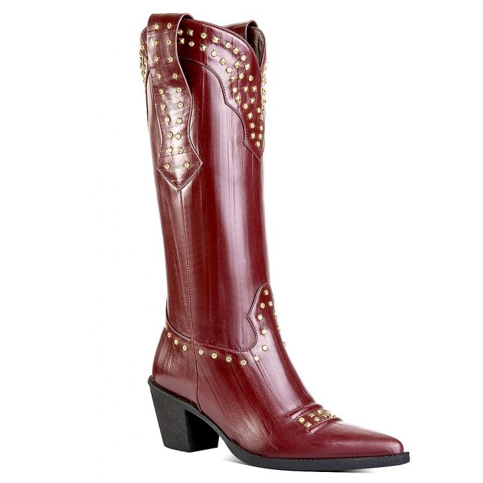 Bedazzled knee high boots clearance