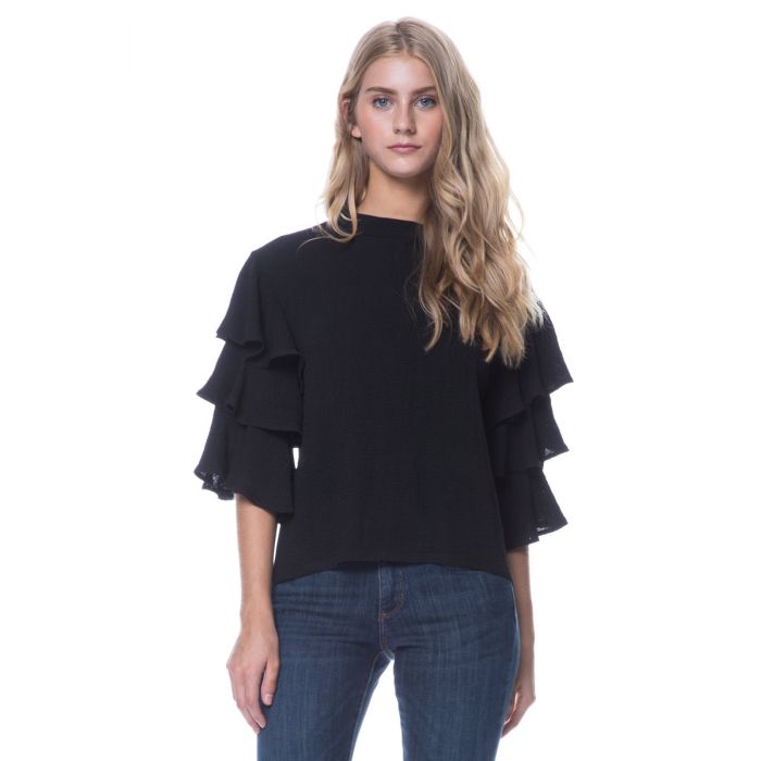 Tiered Ruffle Sleeve Sweater
