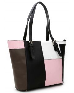 'Ingal' Tote Black/White/Pink