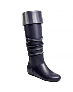 Wedge Boots Tall or Over the Knee 2-Way Ruched