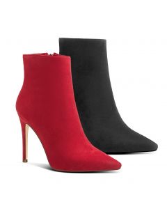 Stiletto High Heel Faux Suede Pointed Toe Ankle Booties