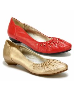 Stud Accent Metallic Ballet Loafer