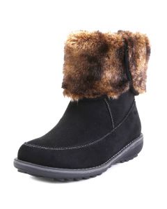 Shearling Boots Wedge Heels 2-Way Foldover Micro Suede Adult