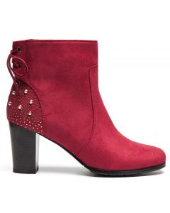 Rhinestone and Stud Booties Suede Accent