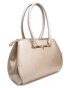 'Sente' Woven Accent Metallic Bag