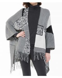 Patchwork Fringe Poncho