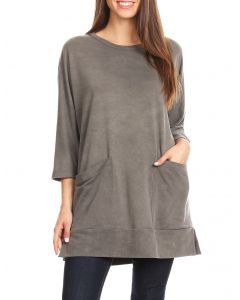 Terry Relaxed Top with Front Pockets